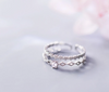 925 Sterling Silver Zircon Double Layer Ring