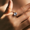 925 Sterling Silver Minimalist Oval Zirconia Finger Ring