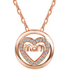 Created White Sapphire Heart Mom Necklace Silver or Rose Gold!