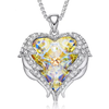 Heart Necklace Wings Of Angel Embellished With Swarovski Crystals - 3 Colours!