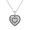 Balck&White Crystals Silver 925 Heart Necklace