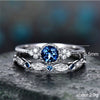 Emerald Green & Blue Sapphire CZ Diamond ring set