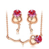 Elegant Rose Jewellery Set With Crystals From Swarovski - 2 Colours!