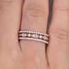 3 in 1 Marquise Rose Gold-Tone & Round White Cubic Zirconia 925 Sterling Silver