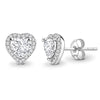 Silver Heart Halo Earrings & Ring Set Adjustable!