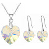 Heart Jewelry Set Made With Crystals from Swarovski AB Colours