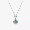 Sparkling Lucky Four Leaf Clover Double Dangle Charm Necklace