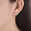 Cubic Zirconia Silver 925 Earrings with Ear Hole-free- 2 Design!