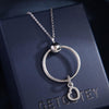 O-SHAPED PENDANT NECKLACE WITH HEART CHARM - 3 COLOURS
