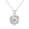 925 Sterling Silver Cubic Zirconia Entwined Heart Necklace