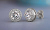 ROUND & SQUARE SPARKLE HALO STUD EARRINGS - 3 COLOURS!