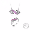 Forever Love Infinity Created Sapphire Jewelry Set 925 Silver