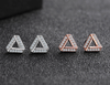 Sterling Silver Accent Triangle Stud Earrings