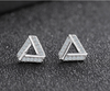 Sterling Silver Accent Triangle Stud Earrings