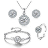 4 Pieces Silver Halo Jewellery Set