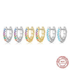 925 Sterling Silver Colorful Zircon Small Hoop Earrings