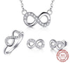 Solid 925 Sterling Silver Infinity Jewelry Set