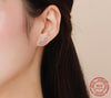 925 Sterling Silver Romantic Heart to Heart Stud Earrings