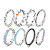 Authentic 925 Sterling Silver Rainbow Colorful Stackable Ring - 12 Style
